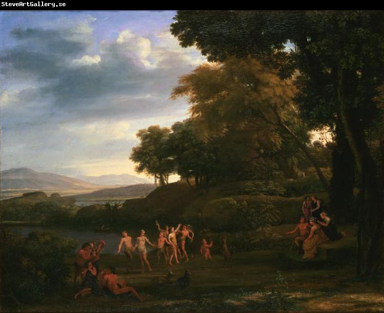 Claude Lorrain Landscape with Dancing Satyrs and Nymphs